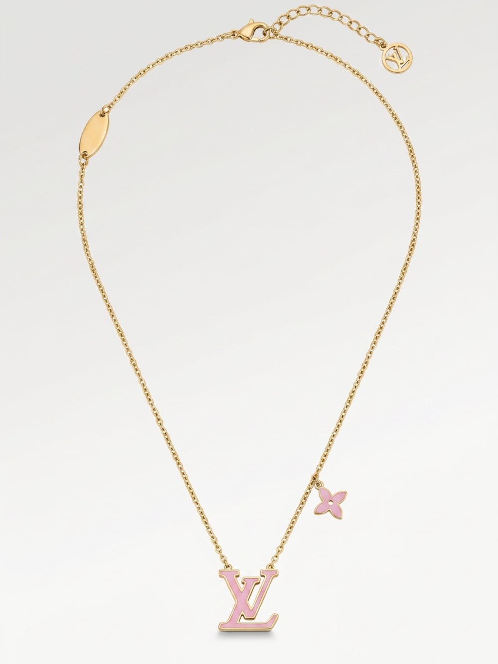 Pink & GoldPendant Necklace with Matching Hoop Charm Earrings - Picture 12 of 14